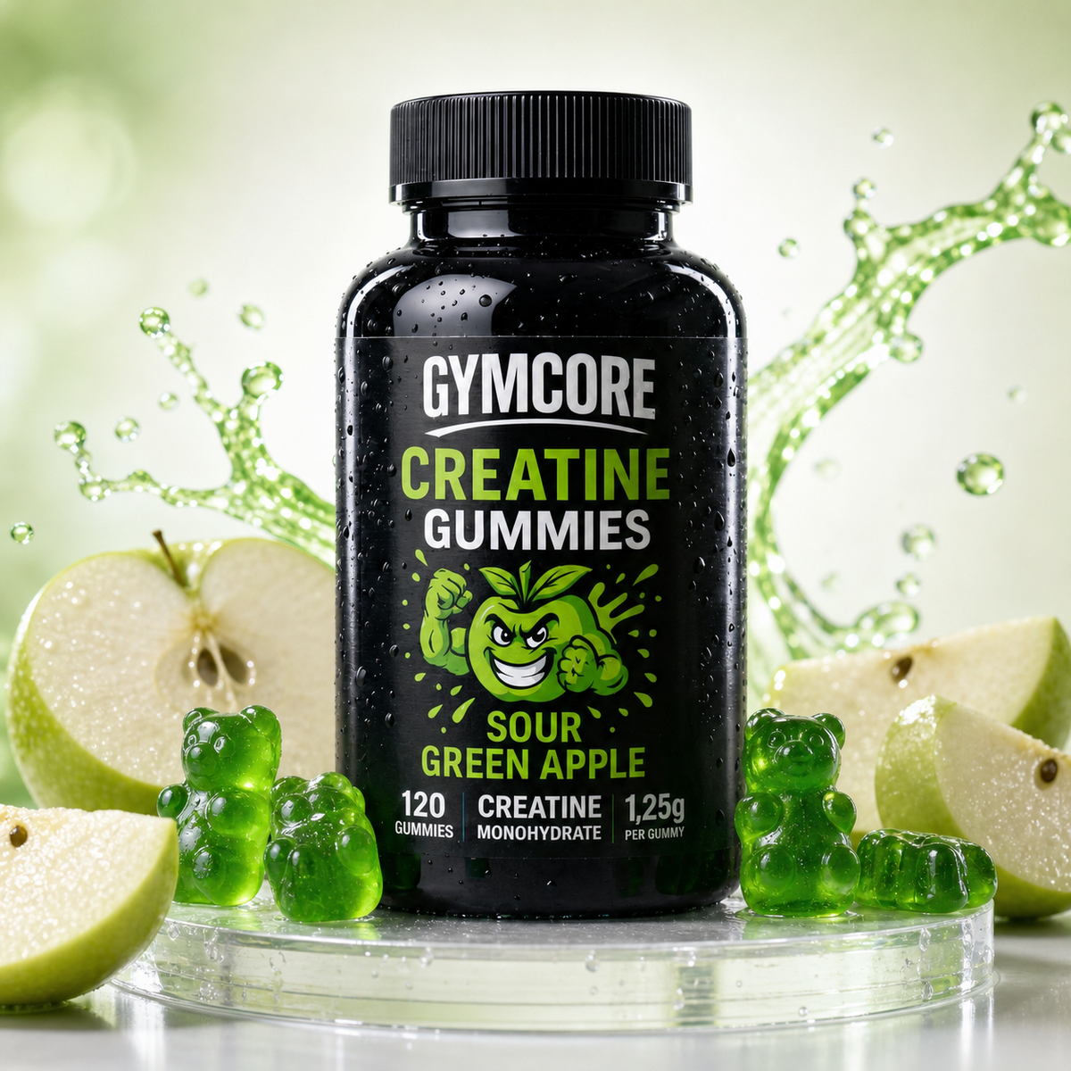 GYMCORE Creatine Monohydrate Gummies - JUICY GREEN APPLE